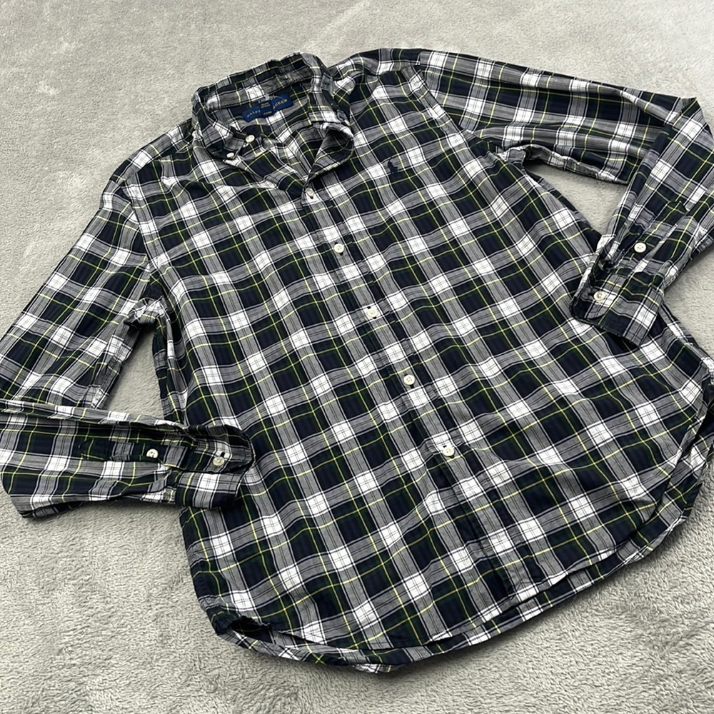 Ralph Lauren Kids Plaid Button Down Shirt - Blue and Green
